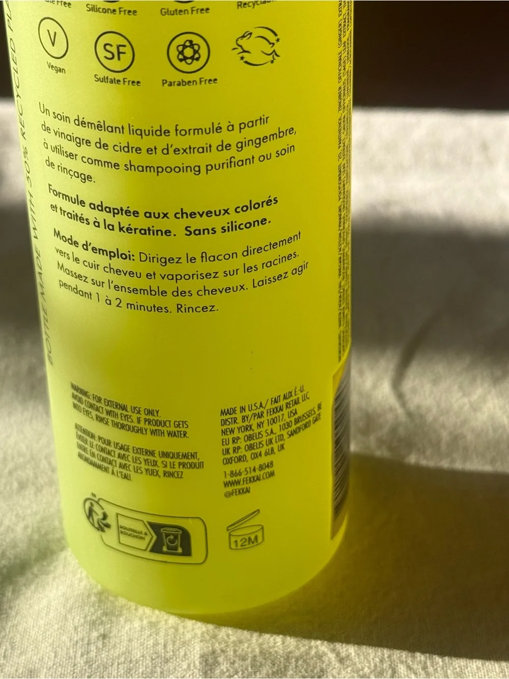 Fekkai Apple Cider Detox Rinse Conditioning Detangler 8.5 oz NWOB